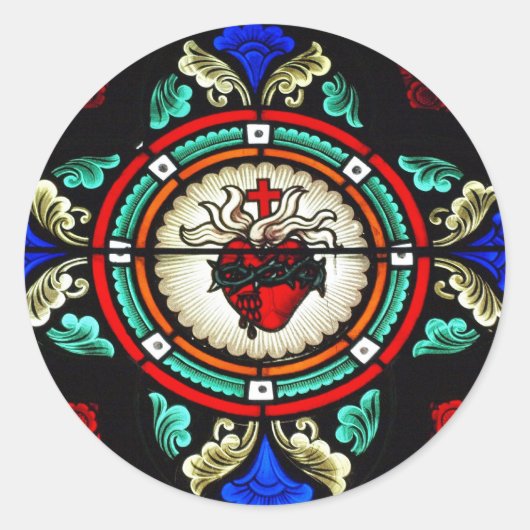 Rond Sticker en verre du coeur sacré (Devant)