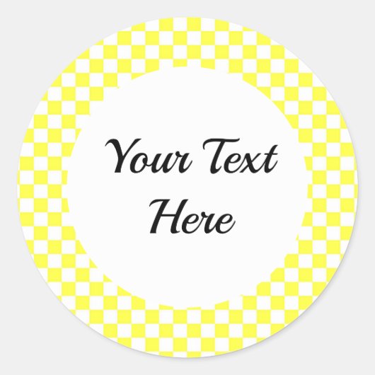 Rond Sticker En vichy jaune (Devant)