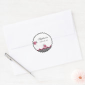 Rond Sticker En vichy Ladybug (Enveloppe)