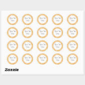 Rond Sticker En vichy orange brûlé (Feuille)