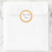 Rond Sticker En vichy orange brûlé (Sac)