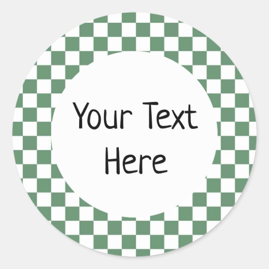 Rond Sticker En vichy vert (Devant)