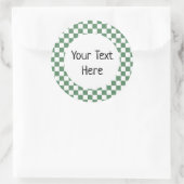 Rond Sticker En vichy vert (Sac)