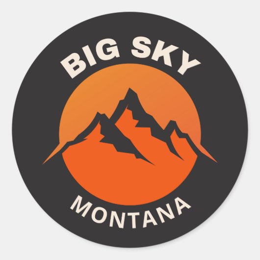 Rond Sticker en vinyle Big Sky Montana (Devant)