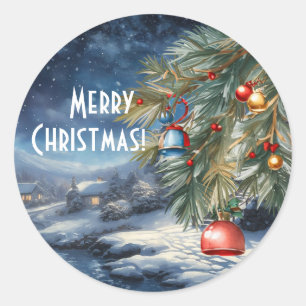 Rond Sticker en vinyle de Noël