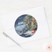 Rond Sticker en vinyle de Noël (Enveloppe)