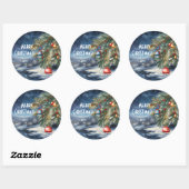 Rond Sticker en vinyle de Noël (Feuille)