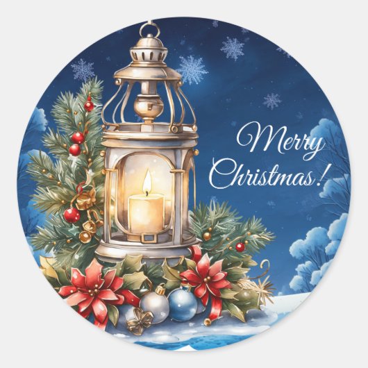 Rond Sticker en vinyle de Noël (Devant)