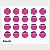 Rond Sticker en zèbre rose pour impression et bow Sweet (Feuille)