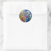 Rond Sticker "Enfant soleil et enfant lune" (Sac)