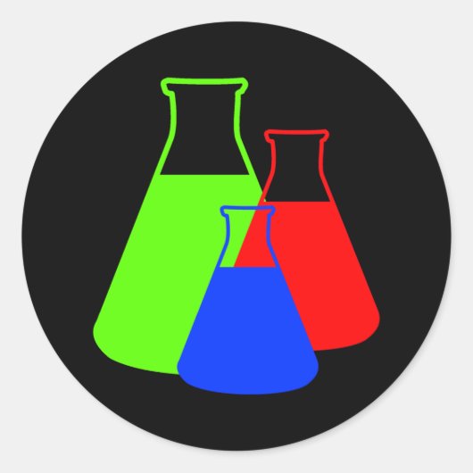 Rond Sticker Erlenmeyer Multicolor (Devant)