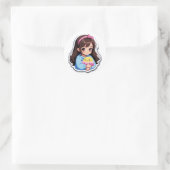 Rond Sticker esthétique pour fille douce (Sac)