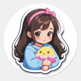 Rond Sticker esthétique pour fille douce