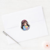 Rond Sticker esthétique pour fille douce (Enveloppe)