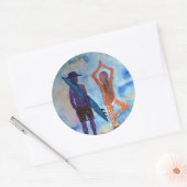 Rond Sticker été Yoga surf (Enveloppe)