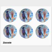 Rond Sticker été Yoga surf (Feuille)