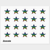 Rond Sticker étoile arc-en-ciel (Feuille)