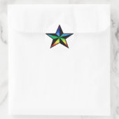 Rond Sticker étoile arc-en-ciel (Sac)