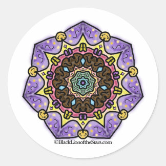 Rond Sticker Etoile Mandala