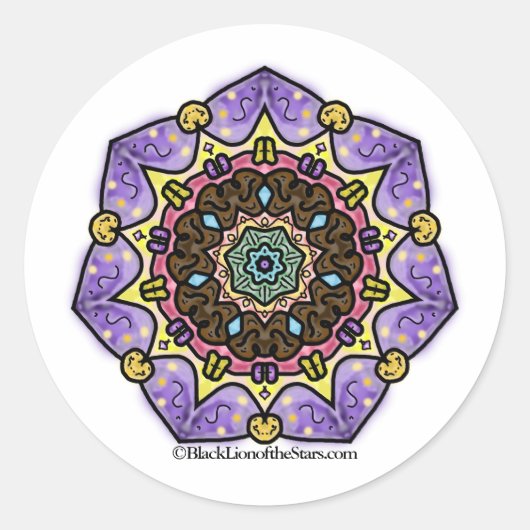 Rond Sticker Etoile Mandala (Devant)