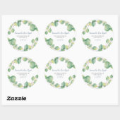 Rond Sticker Eucalyptus pour sceau d'enveloppe de l'adr (Feuille)