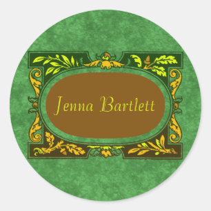 Rond Sticker Ex Libris Cartouche