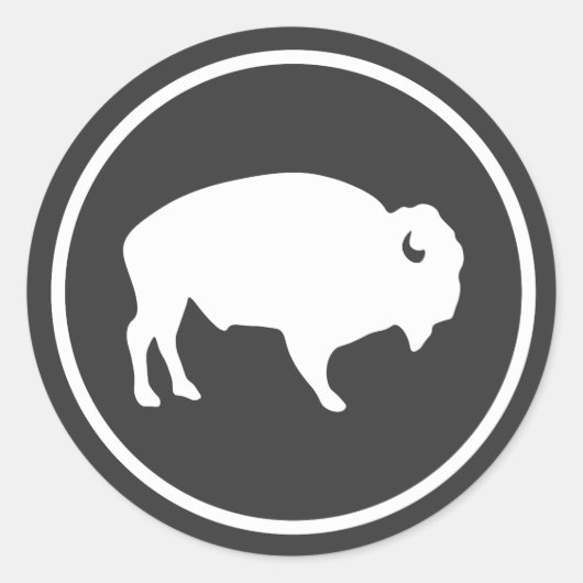 Rond Sticker extérieur Buffalo blanc (Devant)