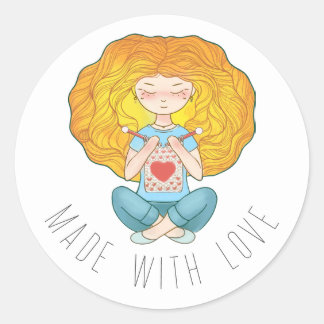 Rond Sticker Fabriqué Avec Amour