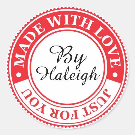 Rond Sticker Fabriqué avec amour - SRF (Devant)