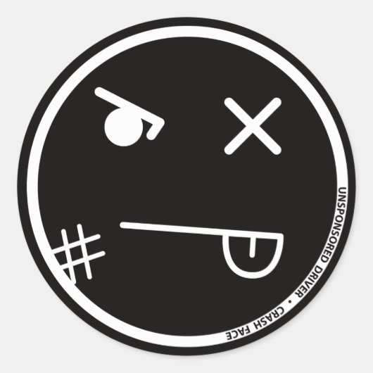 Rond Sticker face de crash #2 (3 pouces) USD (Devant)