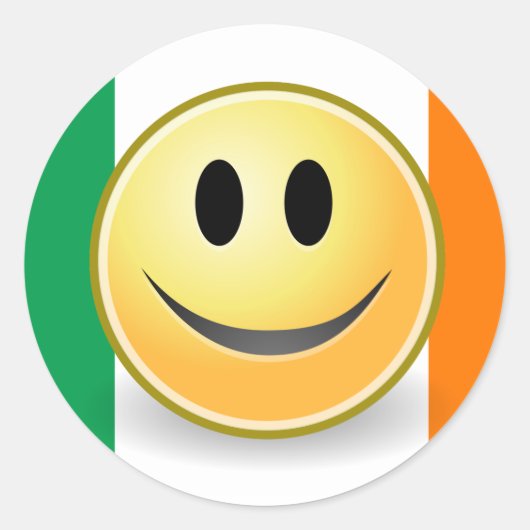 Rond Sticker face drapeau d'Irlande (Devant)