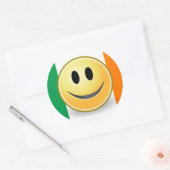 Rond Sticker face drapeau d'Irlande (Enveloppe)