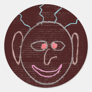 Rond Sticker Faces Funny