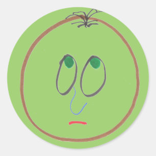 Rond Sticker Faces Funny