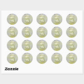 Rond Sticker faire-part de mariage Enveloppe (Feuille)