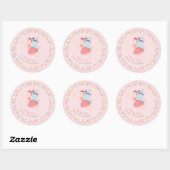 Rond Sticker Fairy Girl Spring Floral Rose Merci (Feuille)