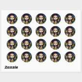Rond Sticker "Fairy with a Butterfly Mask" (Feuille)
