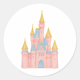 Rond Sticker Fairytale Princess Castle