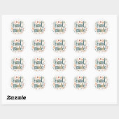 Rond Sticker "fait main" (Feuille)