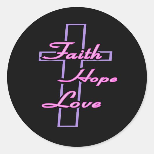 Rond Sticker Faith Hope Love (Devant)