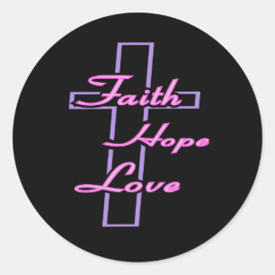 Rond Sticker Faith Hope Love