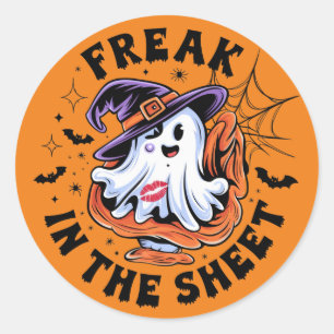 Rond Sticker Fantôme "Freak In Sheet"