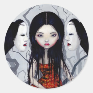 Rond Sticker "Fantômes sans visage"