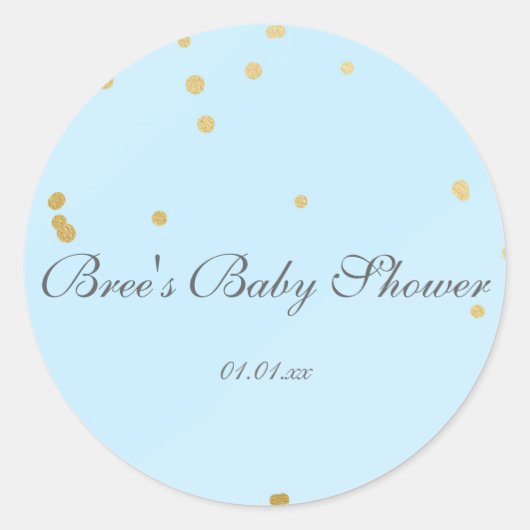 Rond Sticker Faveur Confetti Glam Blue & Gold (Devant)