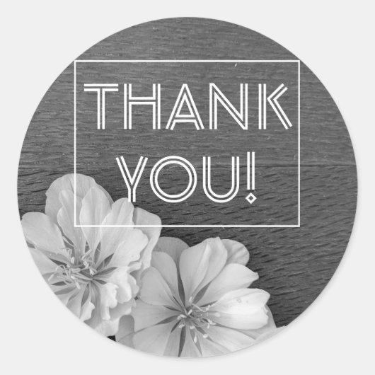 Rond Sticker Faveur Hellebore B & W Garden (Devant)