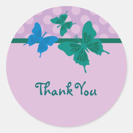 Rond Sticker Faveur Papillon (Devant)