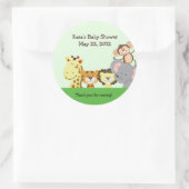Rond Sticker Faveur personnalisable JUNGLE ZOO PARTY (Sac)