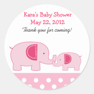 Rond Sticker Faveur Rouge Rouge Eléphants Mod