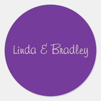 Rond Sticker Favor de mariage violet et blanc