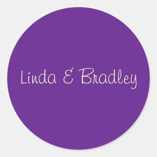 Rond Sticker Favor de mariage violet et blanc (Devant)